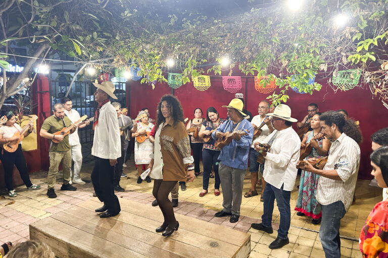Playing 'La Bamba' for an hour? Must be a Mexican fandango! Playing 'La Bamba' for an hour? Must be a Mexican fandango!