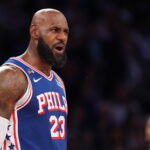 LeBron James talks smack with Knicks fans in victorious 76ers debut